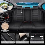 Car Seat Covers Full Set Fit for Toyota Camry 2001-2026, Premium Faux Leather Car Seat Protector,Breathable Anti-Slip Full Wrapping Edge Seat Covers(Black,Full Set)