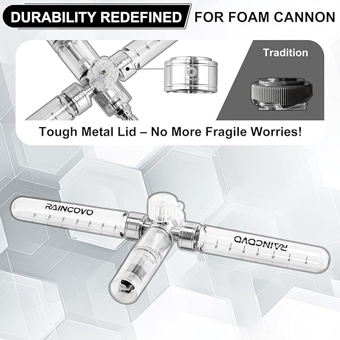 Dual Pure Pro Foam Cannon for Pressure Washer, Dual-Bottle Mini Soap Cannon for Pre-Wash and Main Wash, No Dilution Foam Sprayer with 1/4 Inch Quick Connector, Additional 1.1mm Orifice Nozzle