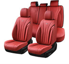 Coverado Seat Covers Full Set, Red Seat Covers for Cars, Front and Rear Seat Covers Waterproof Seat Cover, Leather Car Seat Protector, Universal Car Seat Cushion Fit for Most Sedan, SUV, Truck, Red