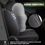 AOMSAZTO Front Seat Covers for Car Fit for Kia Sorento 2007-2025 2026: Premium Seat Covers Waterproof Leather Automotive Seat Cushion Protector Compatible with Airbag(2PCS Front,Black&Grey)