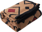 PuTian Merino Wool Blanket - Large Warm Soft Washable Wool Throw for Bed Couch Camping Outdoor Travel Emergency, Camel Check