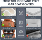 Auto Car Seat Covers Accessories Full Set Leather Cushion Protector Breathable Waterproof Seat Cover for Cars Universal Fit (Brown&Black, FullSet Without Headrest)