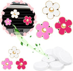 LivTee 6 Pack Cute Daisy Flower Car Vent Clips, Air Freshener Car Accessories, Air Vent Clips for Women and Girls, Flower Vent Clips for Car Interior Decoration(3cm, 3.3cm, Red, Pink, White)