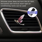 Augeny 2PCS Bling Dragonfly Air Vent Clips, Cute Crystal Car Air Fresheners Vent Clips, Rhinestone Diamond Auto Diffuser Vent Clip for Women Girls, Car Interior Decor Accessories (Rose Red)