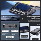 Solar-Powered Car Air Purifier with USB Charging & Ozone Odor Elimination - Portable HEPA Filter-Free Ionizer for Smoke, Pet Odors, VOCs - Compact, Silent, Best for Car Use (8819 carbon fiber)