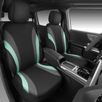 CAR PASS EVA Waterproof Car Seat Covers Full Set, Mint Seat Covers for Cars,Airbag Compatible,Universal Fit Sedans,Vans,SUVs,Trucks (Black and Mint)