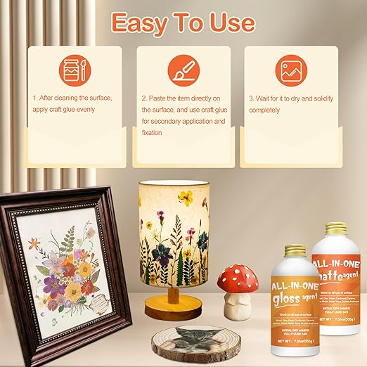 Crafts Sealer Gloss Matte Finish, 400ml All Purpose Craft Glue, Varnish, and Finish, All in One Craft Glue for Wood, Paper, Acrylic Paints, Ceramics, Fabrics, Clay