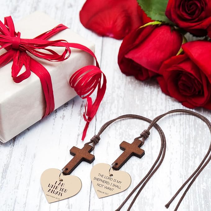 Sivak 5 Pcs Cross Car Air Fresheners Christian Heart Cross Hanging Gift for Driver Bible Car Mirror Rearview Decor Accessories Religious Scented Church Sunday School Gift