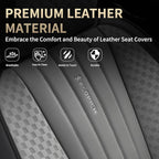 FLORICH Car Seat Covers, Premium Leatherette Car Seat Covers Front Seats, Automotive Vehicle Seat Cushions, Waterproof Seat Protectors for Sedans Cars SUV Trucks, Black&Gray