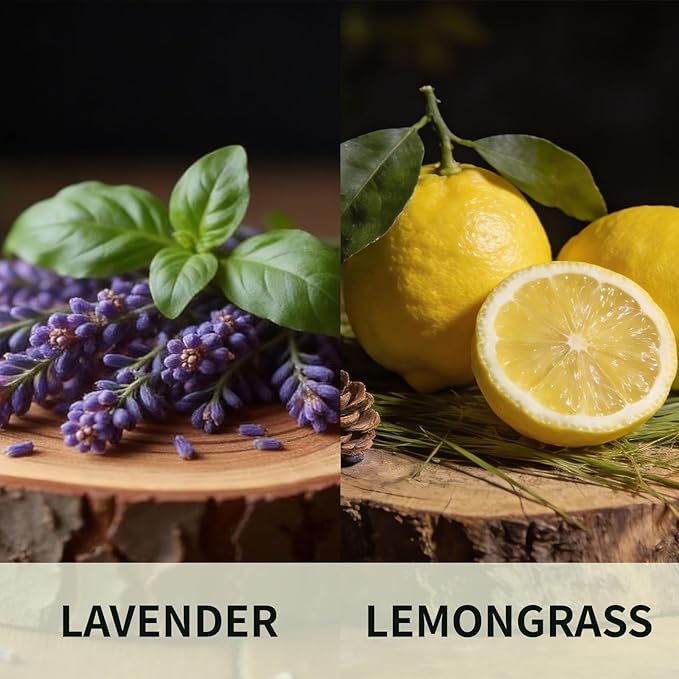 Car Air Freshener Hanging 2 Pack, Lavender & Lemon Grass Scent Essential Oil Diffuser Long Lasting Up to 150 Days, Cute Car Accessories with 2 Vent Clip for Women Men Gift, Odor Eliminator