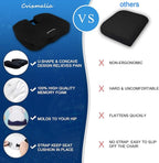 Seat Cushion Premium Memory Foam Non-Slip Coccyx Tailbone Cushion for Office Chair, Car Seat, Wheelchair, Yoga and Travelling- Back, Hip and Tailbone Pain Relief