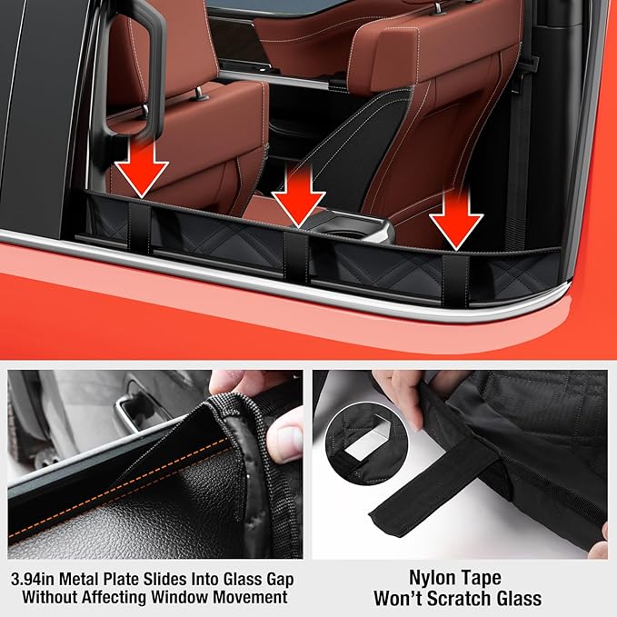 Dog Car Door Protector – 20% Larger Design for Trucks & Large SUVs, Thickened Waterproof Door Panel Covers, Protects Doors from Dog Scratching
