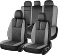 Coverado Car Seat Covers Full Set, Automotive Leather Seat Covers for Car，Universal Fit Front Back Seat Cover, Non-Slip Waterproof Breathable Car Seat Protector