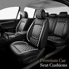 Santa Fe Seat Covers Custom Fit for Hyundai Santa Fe 2007-2026 (Only 5-Seat Version) - Full Set Premium Leather, Waterproof, All-Weather, Airbag Compatible, Car Seat Protectors (Whiteline)