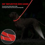 10FT Hands Free Dog Leash for Small Medium Large Dogs, Heavy Duty Reflective Dog Leash with Traffic Handle, Seat Belt Buckle & Poop Bag Holder (Red)