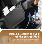 Car Center Console Cover, Leather Automotive Armrest Cushion with 2 Storage Bags, Breathable Armrest Cover, Universal Waterproof Arm Rest Protection Pad for SUV, Sedan, Truck (Beige)