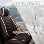 Car Seat Covers Fit for Infiniti g37 2000-2026, Stylish Sport Seat Covers, Waterproof Wear-Resistant Premium Nappa Leather Car Seat Cover.(2 Pcs Front/Coffee Color)