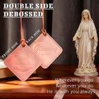 Leather Rearview Mirror Accessories Bible Verse She will not Fall Religious Gifts for Women New Car Smell Leather Car Air Freshener Hanging Bag Charms for Handbags