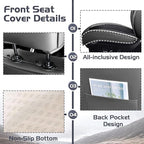 Truck Seat Covers for Ram 2500 2009-2026, Waterproof Premium Leather Full Coverage Car Seat Covers, Muscle Sport Style Auto Interior Seat Cover Sets (Front Set/Gray Black)