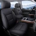Coverado Full Set Seat Covers Faux Leather(Black) Easy Install,Waterproof, Custom Fit Chevy Silverado/GMC Sierra (2007-2013/2019-2025 1500; 2020-2025 2500HD/3500HD) Crew/Double/Extended Cab