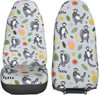 Delerain Car Seat Covers Set 2Pcs, Lemur with Tropical Fruits Universal Front Car Seats Vehicle Enterior Protector Suitable Fits Most Car Auto SUV Sedan Truck