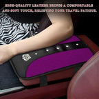 Bling Leather Car Center Console Cover, Anti-Slip Crown Armrest Seat Box Cushion Pad with Rhinestones, Waterproof Crystal Arm Rest Protector Interior Decor for Most Vehicles (Purple)