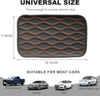 Car Center Console Cushion Pad, 12.48×7.40 Inches Waterproof Car Armrest Seat Box Cover, Comfortable PU Leather Vehicle Armrest Cover Protector, Car Decor Interior Accessories (Black＋Orange)