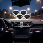 4Pc Black Heart Air Vent Clips,Car Air Fresheners Vents Clips Car Diffuser Diamond Interior Decor Charm Cute Accessories Air Fresheners Interior Accessories
