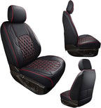Huidasource Tacoma Seat Covers, Full Coverage Waterproof Truck Seat Cover Fit for Toyota Tacoma 2016-2023 Double & Crew Cab SR, SR5, Limited, TRD Pro, TRD Sport, TRD Off-Road (Front Pair/Black&Red)