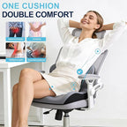 Seat Cushion for Office Chair and Car, L-Shaped Ergonomic Car Seat Cushions, Memory Foam Chair Cushion, Lumbar Support Pillow for Wheelchair, Car, Home, Office, Desk, Gray