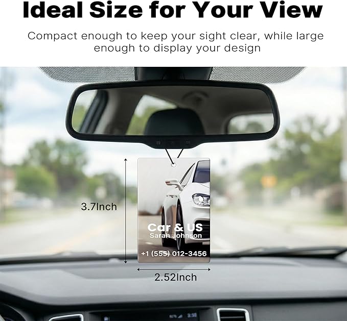 100Pcs Custom Logo Car Bulk Air Fresheners, Double-Sided Custom Air Fresheners with Picture, Personalized Air Freshener for Car, Suitable for Custom Gifts for Branding Business Events (Rectangle)
