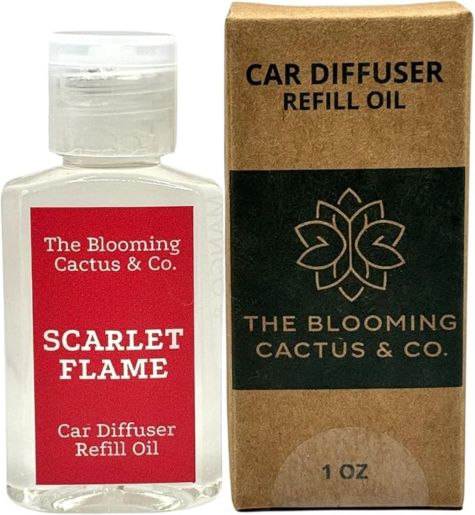 1 OZ Premium Car Diffuser Refill Oil – 2 Pack Long Lasting Fragrance Oil for Car, Home & Office | Compatible with Most Diffusers | Fresh, Pleasant Scent for Every Space (Black Ice + Scarlet Flame)
