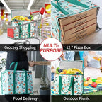 CIVJET 1-Pack Insulated Reusable Grocery Shopping Bags, X-Large Insulated Food/Pizza Delivery Bag for Delivery Drivers, Commercial Food Warmers, Tote Cooler/Thermal Bags