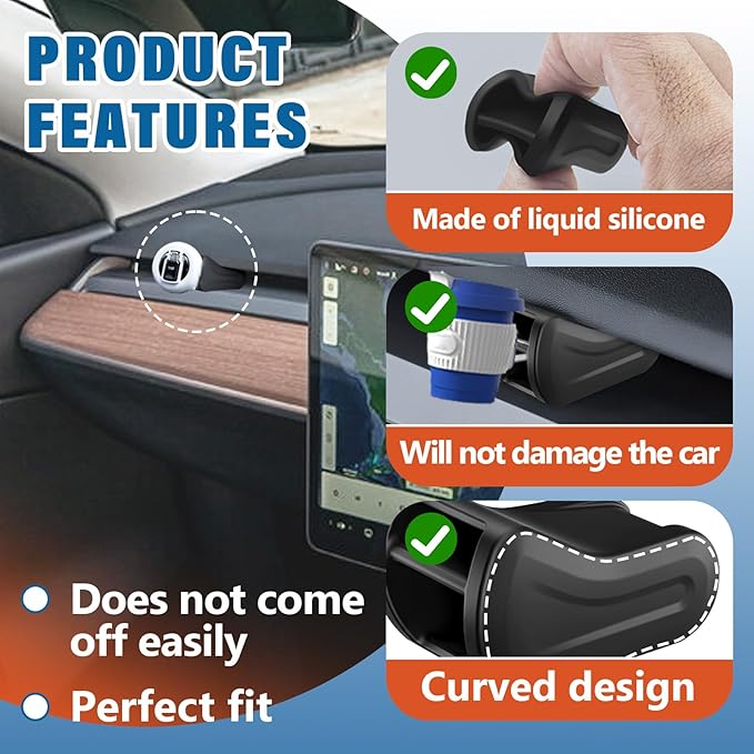 4 Pcs Foycow Air Freshener Adapter Compatible with 2017-2024 Tesla Model 3 & 2020-2025 Model Y - Air Freshener Vent Clips Adapter - Air Freshener Diffuser Holder