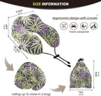 Large Wildflower Purple Portable U-Shape Travel Pillow for car Travel kit Sleeping Lumbar Support