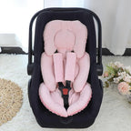 GFU Infant Car Seat Insert Head and Body Support, Reversible Newborn Insert for Carseat with Strap Pads, Soft Stroller Cushion Pillow Insert for Boys and Girls, Fits for Stroller, Swing, Pink