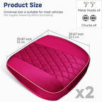 West Llama Front Car Seat Cover Protector, Comfortable Velvet Bottom Seat Cover Fits 95% of Vehicles,Cars,SUVs,Sedans,21.26 × 20.86 Inch(2PC-Pink)