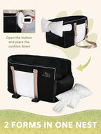 Small Dog Car Seat, Portable Dog Seat with Soft Washable Cushion,Center Console Dog Car Seat for Small Dogs Up to 13lbs(Black)