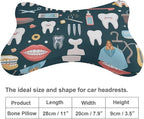 Office Neck Pillow, Compatible with Teeth Dental Seamless Pattern Head Chin Supporting Cushion for Sleeping, Nap, Rest, Memory Foam Airplane Pillow Car Pillow, and Machine Washable