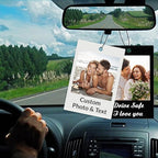 HJX Custom Air Fresheners with Picture, Double-Sided Air Freshener for Car Customized Photo Text, Personalized Meaningful Gifts for Boyfriend (Black Style)