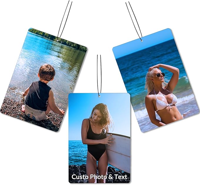 Custom Car Air Freshener with Photo - Double Sided Personalized Face Picture Hanging Ornament, Funny Scented Auto Accessories, Unique Gift for Boyfriend, Husband & Home Decor