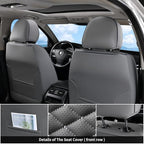 Coverado Car Seat Covers Full Set, Nappa Leather Seat Covers for Cars, 5 Seats Universal Waterproof Seat Covers, Front and Back Car Seat Protector, Automotive Seat Covers Fit for Most Cars, Gray