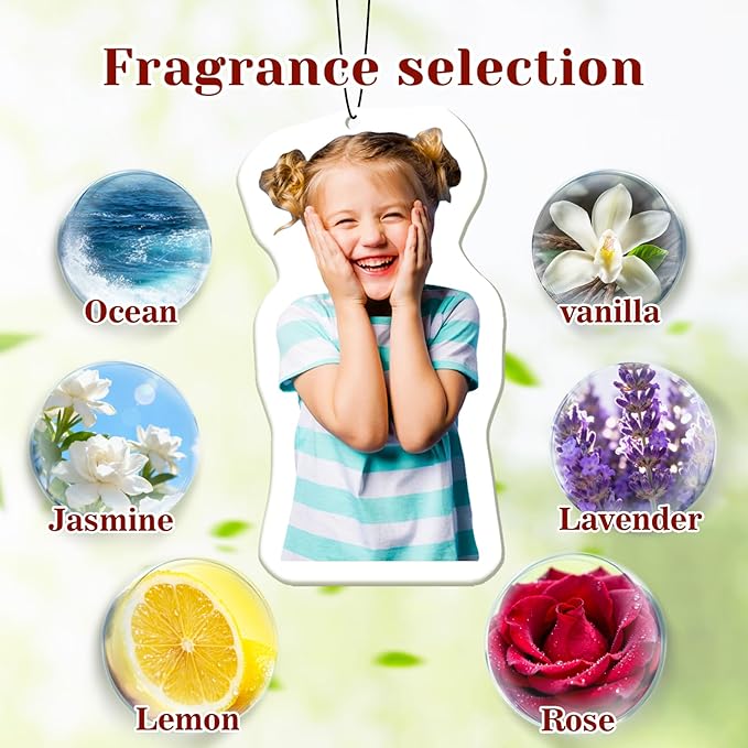Custom Car Air Freshener with Picture, Personalized Double Sided Photo air Freshener, Hanging Ornament for Car Interior Decor Wardrobe Bathroom (Irregular Shapes)
