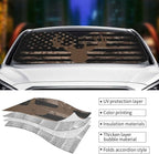 American Flag Camouflage Car Windshield Sunshade Front Window Sun Visor Protector Foldable Shield Cover for Truck SUV