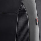 Flying Banner car seat Covers Protects Water Proof Faux Leather Carbon Fiber Front and Rear Bench (Gray Black, Full Set - 9PCS)