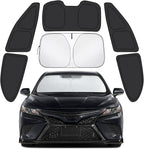 Car Window Shades for Toyota Camry 2018-2024 Accessories - Full Set 6PCS Side Window Sunshades with Memory Frame & Blackout Fabric, Privacy UV Shield for Camping/Travel