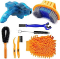 Bike Cleaning kit Precision Bicycle Cleaning Brush Tool Set Including Bike Chain Cleaner Brush, suitable for Mountain, Road, City, Hybrid,Dirt,BMX Bike and Folding Bike,8 Pieces