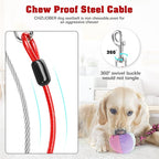 Chew Proof Dog Car Seat Belt, 2 in 1 Steel Cable Dog Car Accessories Headrest Restraint Dogs Car Seatbelt for Medium Large Dogs Chewer Heavy Duty Doggie Seatbelts for Cars Swivel Attach