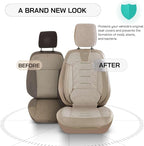 Premium Car Seat Covers Front Seat - Linen Car Seat Cover for SUV, Cars, Most Pickups, Beige, Car Seat Protector, Car Seat Covers Front Seats, Car Seat Protector