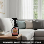 Smoke Eater Odor Eliminator Spray, Fresh Grapefruit, 22 oz — Breaks Down Smoke Odor at the Molecular Level — Works on Fabric, Cars, Furniture — Made in USA